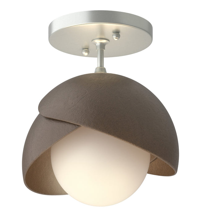 Hubbardton Forge - 121377-SKT-82-05-GG0711 - One Light Semi-Flush Mount - Brooklyn - Vintage Platinum