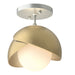 Hubbardton Forge - 121377-SKT-82-86-GG0711 - One Light Semi-Flush Mount - Brooklyn - Vintage Platinum