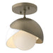 Hubbardton Forge - 121377-SKT-84-02-GG0711 - One Light Semi-Flush Mount - Brooklyn - Soft Gold