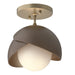Hubbardton Forge - 121377-SKT-84-05-GG0711 - One Light Semi-Flush Mount - Brooklyn - Soft Gold