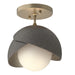 Hubbardton Forge - 121377-SKT-84-20-GG0711 - One Light Semi-Flush Mount - Brooklyn - Soft Gold