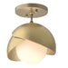 Hubbardton Forge - 121377-SKT-84-86-GG0711 - One Light Semi-Flush Mount - Brooklyn - Soft Gold