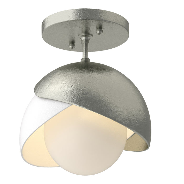 Hubbardton Forge - 121377-SKT-85-02-GG0711 - One Light Semi-Flush Mount - Brooklyn - Sterling