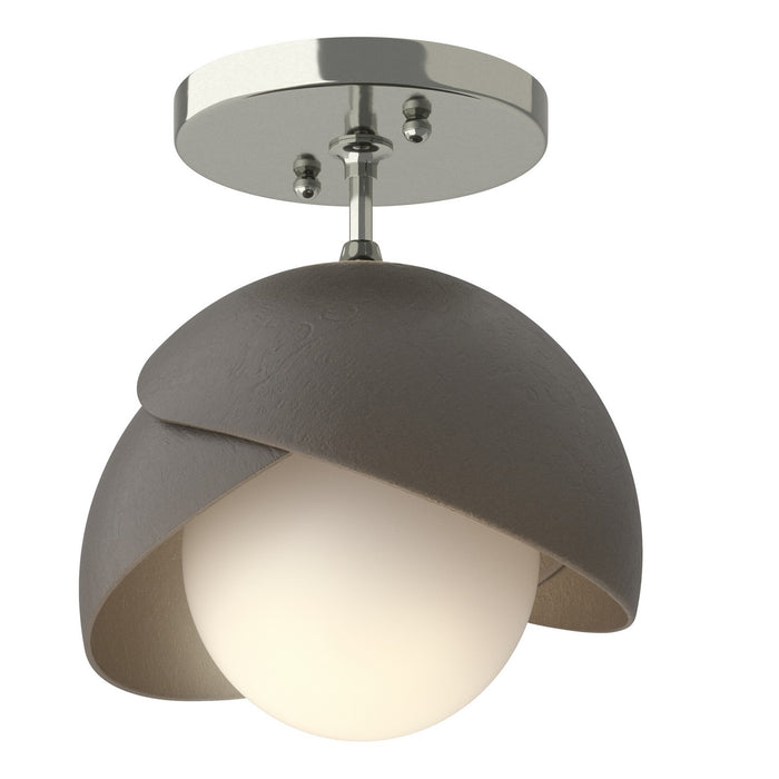 Hubbardton Forge - 121377-SKT-85-07-GG0711 - One Light Semi-Flush Mount - Brooklyn - Sterling