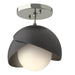 Hubbardton Forge - 121377-SKT-85-10-GG0711 - One Light Semi-Flush Mount - Brooklyn - Sterling