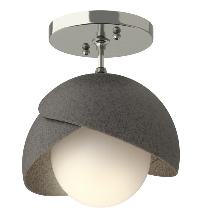 Hubbardton Forge - 121377-SKT-85-20-GG0711 - One Light Semi-Flush Mount - Brooklyn - Sterling