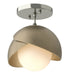 Hubbardton Forge - 121377-SKT-85-84-GG0711 - One Light Semi-Flush Mount - Brooklyn - Sterling