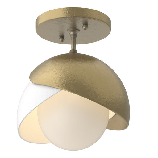 Brooklyn One Light Semi-Flush Mount Modern Brass