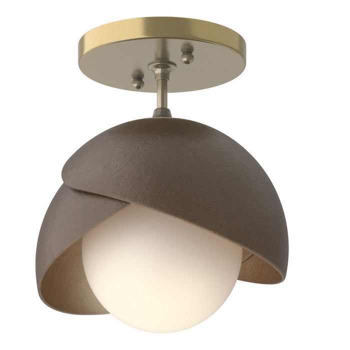 Hubbardton Forge - 121377-SKT-86-05-GG0711 - One Light Semi-Flush Mount - Brooklyn - Modern Brass