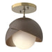 Hubbardton Forge - 121377-SKT-86-05-GG0711 - One Light Semi-Flush Mount - Brooklyn - Modern Brass