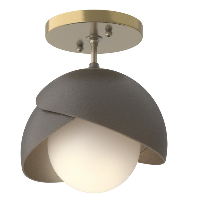 Hubbardton Forge - 121377-SKT-86-07-GG0711 - One Light Semi-Flush Mount - Brooklyn - Modern Brass