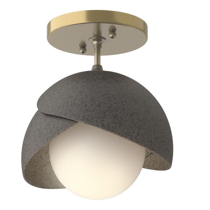 Hubbardton Forge - 121377-SKT-86-20-GG0711 - One Light Semi-Flush Mount - Brooklyn - Modern Brass
