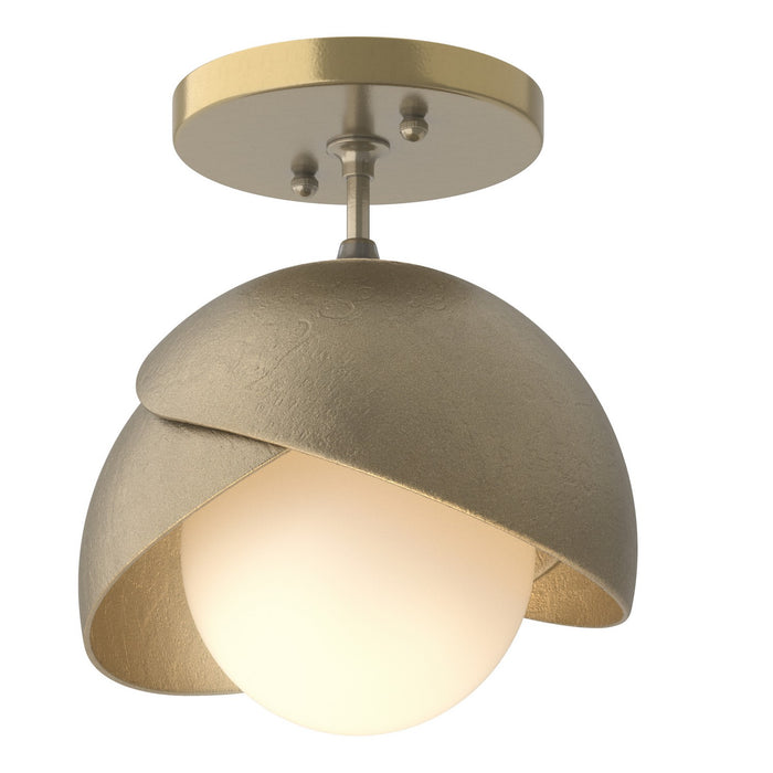 Hubbardton Forge - 121377-SKT-86-84-GG0711 - One Light Semi-Flush Mount - Brooklyn - Modern Brass