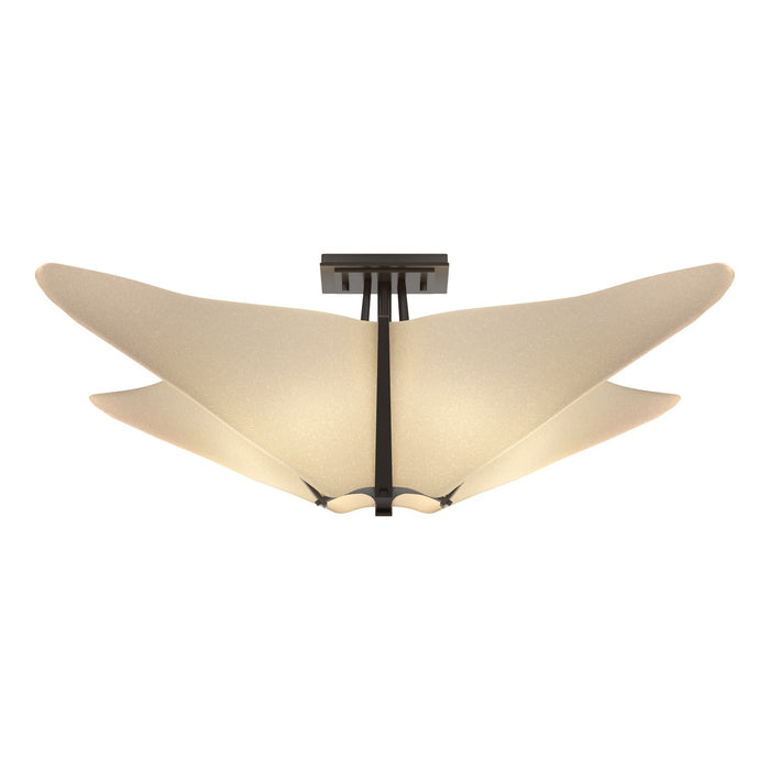 Hubbardton Forge - 123305-SKT-14-SH1995 - Four Light Semi-Flush Mount - Kirigami - Oil Rubbed Bronze