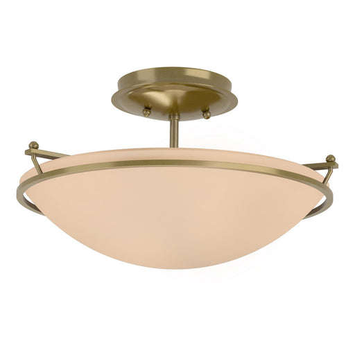 Simple Lines Two Light Semi-Flush Mount Modern Brass