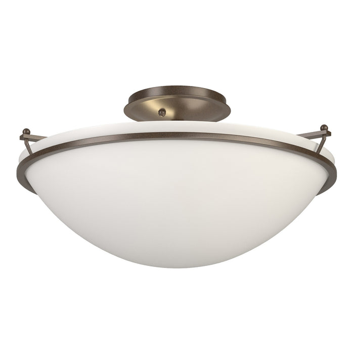 Hubbardton Forge - 124304-SKT-05-GG0053 - Three Light Semi-Flush Mount - Simple Lines - Bronze