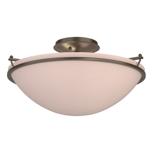 Simple Lines Three Light Semi-Flush Mount Bronze