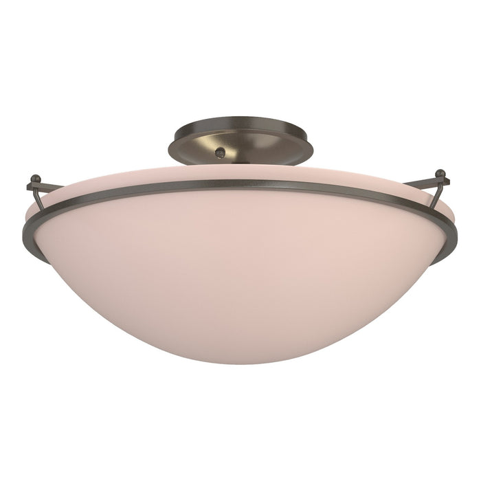 Hubbardton Forge - 124304-SKT-07-SS0053 - Three Light Semi-Flush Mount - Simple Lines - Dark Smoke