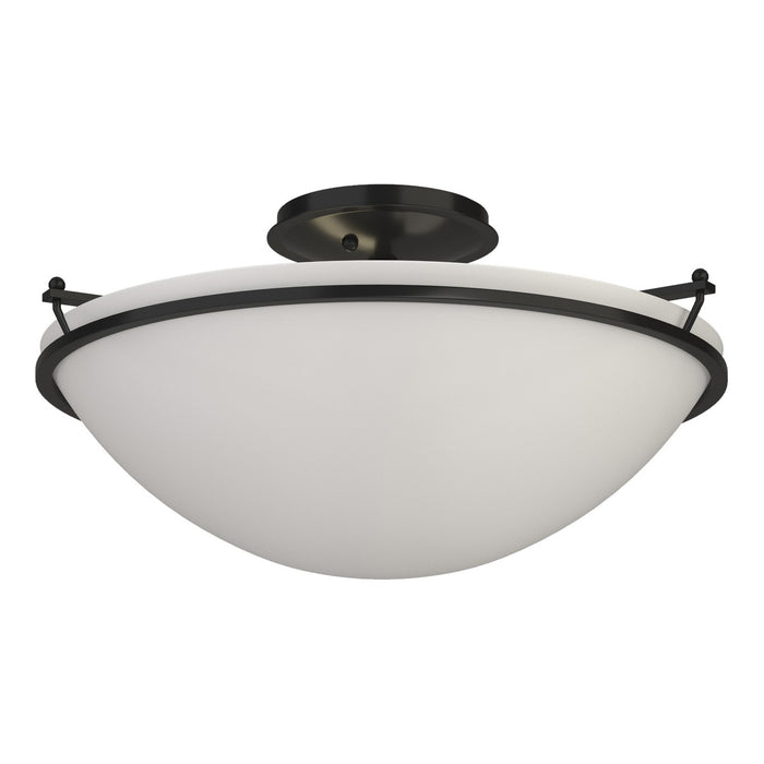 Hubbardton Forge - 124304-SKT-10-GG0053 - Three Light Semi-Flush Mount - Simple Lines - Black
