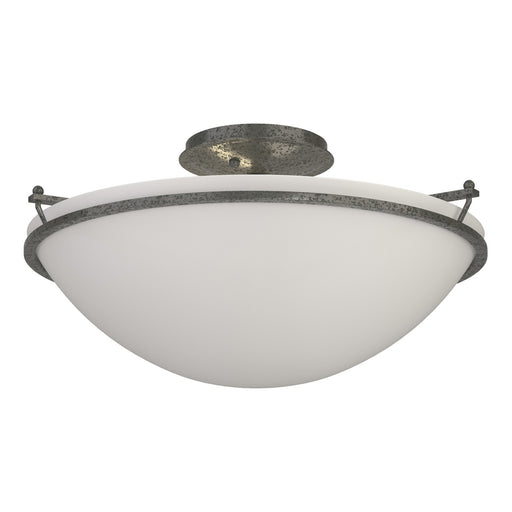 Simple Lines Three Light Semi-Flush Mount Natural Iron