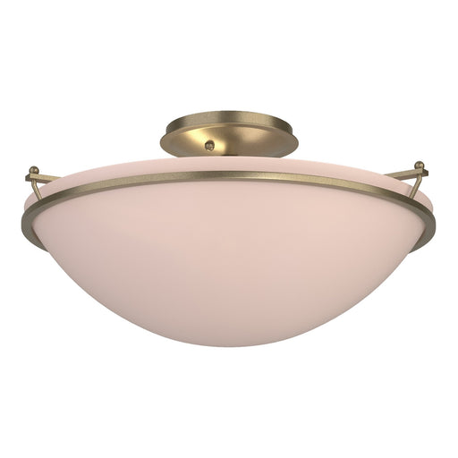 Simple Lines Three Light Semi-Flush Mount Soft Gold