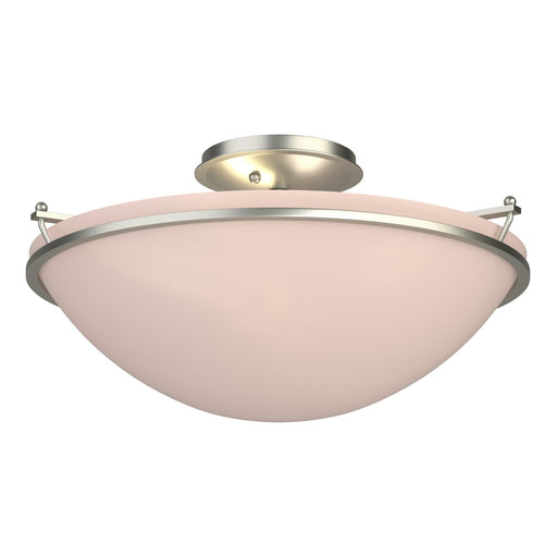 Simple Lines Three Light Semi-Flush Mount Sterling
