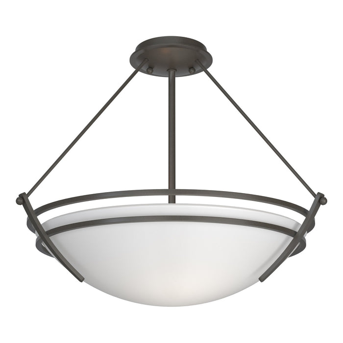 Hubbardton Forge - 124432-SKT-07-GG0020 - Three Light Semi-Flush Mount - Tryne - Dark Smoke