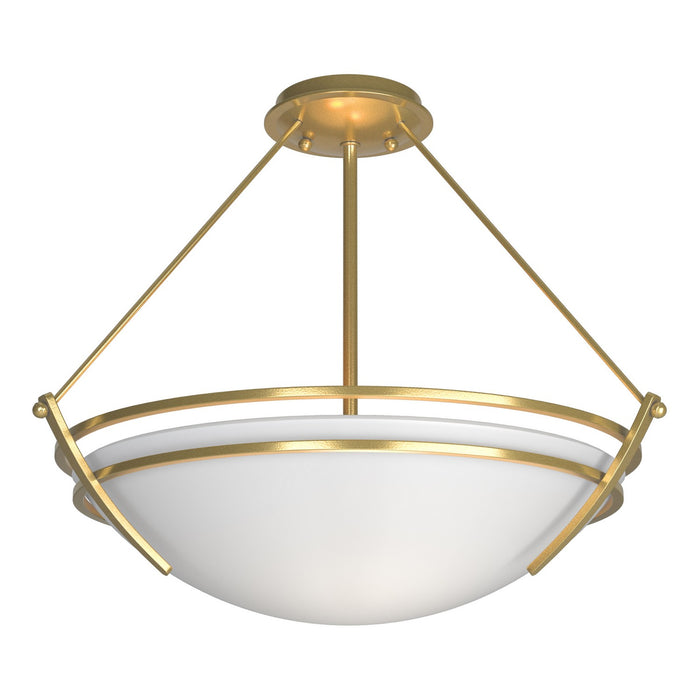 Hubbardton Forge - 124432-SKT-86-GG0020 - Three Light Semi Flush Mount - Tryne - Modern Brass