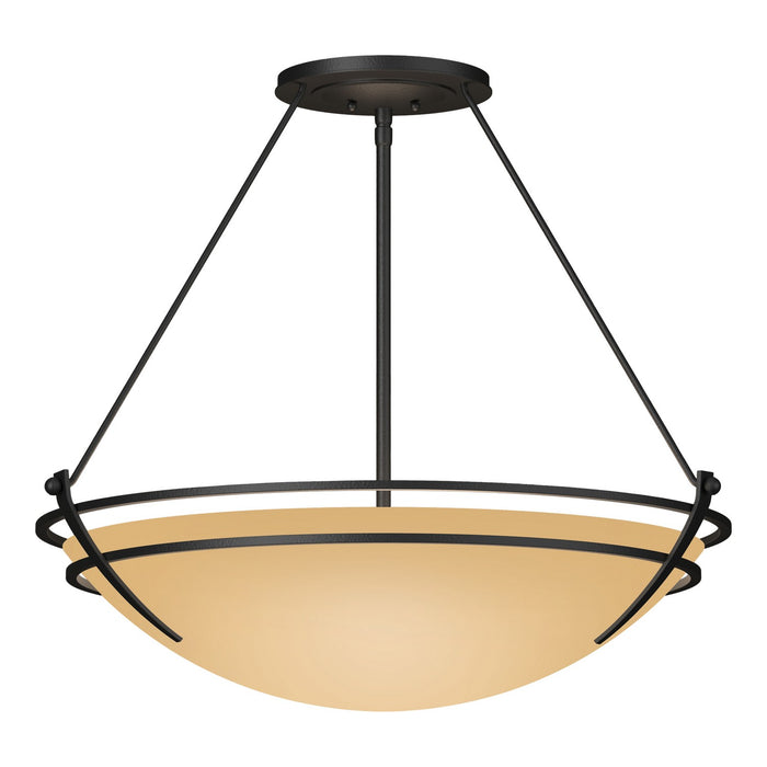 Hubbardton Forge - 124442-SKT-10-SS0054 - Three Light Semi-Flush Mount - Tryne - Black