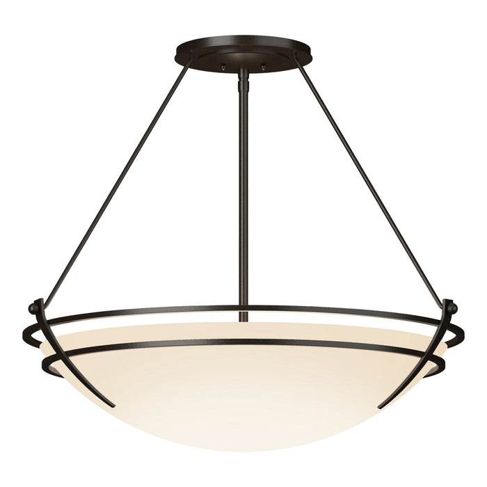 Hubbardton Forge - 124442-SKT-14-GG0054 - Three Light Semi Flush Mount - Tryne - Oil Rubbed Bronze