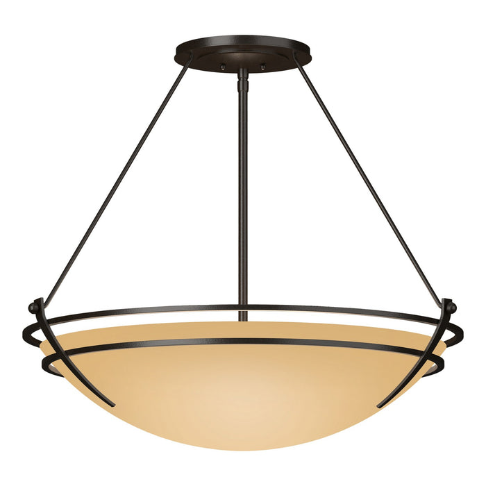 Hubbardton Forge - 124442-SKT-14-SS0054 - Three Light Semi Flush Mount - Tryne - Oil Rubbed Bronze