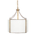Gabby - SCH-158360 - Three Light Pendant - Ivan - Antique Gold|White Linen|White Acrylic Diffuser