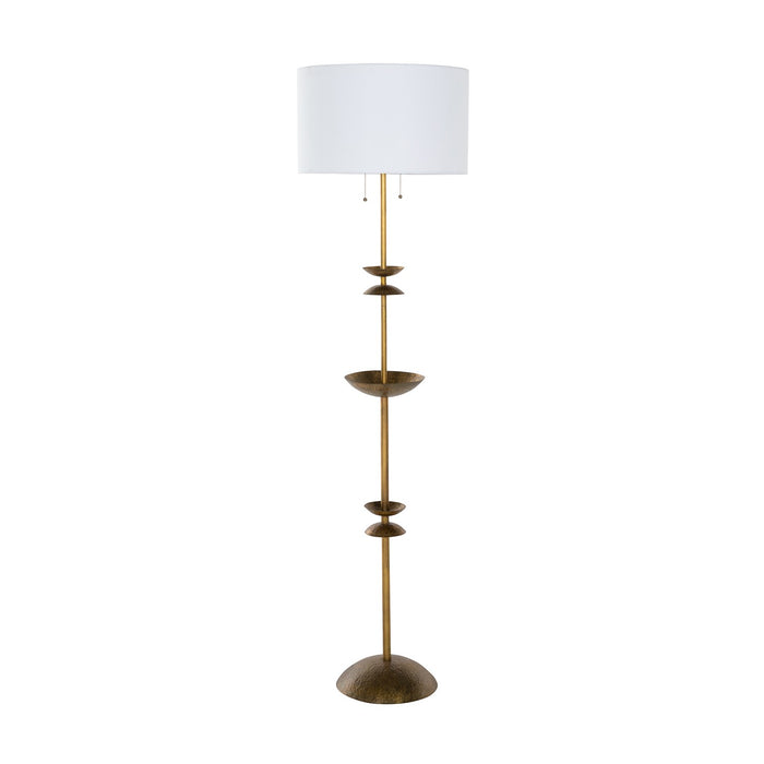 Gabby - SCH-175016 - Two Light Floor Lamp - Fari - Textured Brass|White Cotton