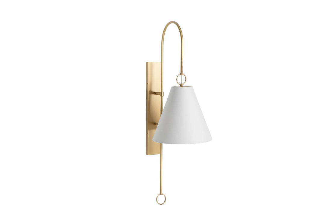 Gabby - SCH-175054 - One Light Wall Sconce - Anniston - Brass|Feather White Linen