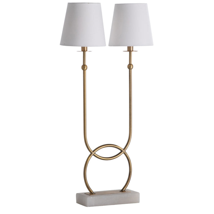 Gabby - SCH-175091 - Two Light Table Lamp - Mayfield - Matte Antique Brass|Feather White Linen|Natural Alabaster