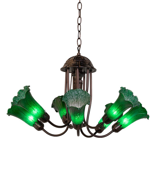 Meyda Tiffany - 251578 - Seven Light Chandelier - Green - Green,Mahogany Bronze