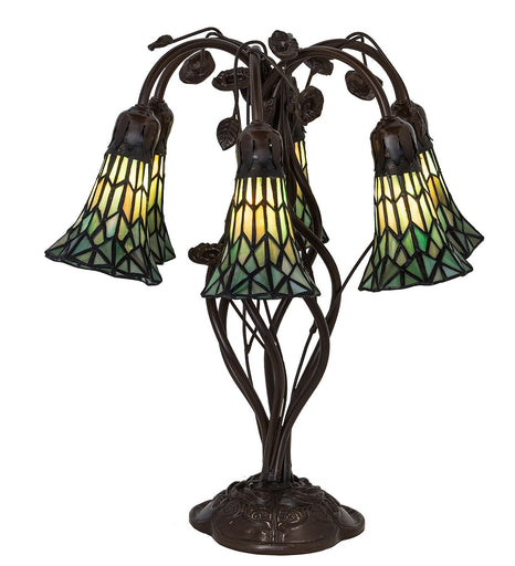 Stained Glass Pond Lily Six Light Table Lamp