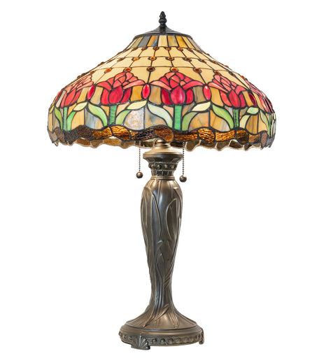 Colonial Tulip Two Light Table Lamp