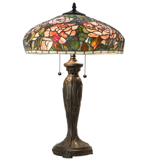 Tiffany Peony Two Light Table Lamp