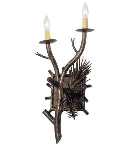 Meyda Tiffany - 265211 - Two Light Wall Sconce - Lone Pine - Antique Copper,Burnished