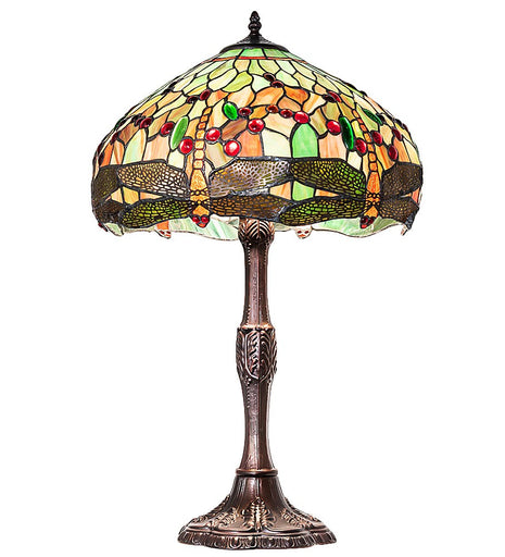 Tiffany Hanginghead Dragonfly Three Light Table Lamp