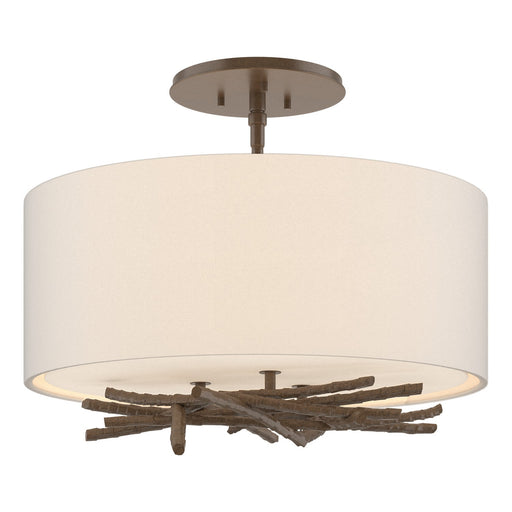 Brindille Three Light Semi-Flush Mount Bronze