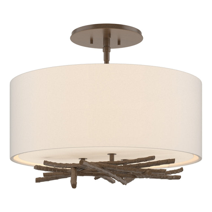 Hubbardton Forge - 127660-SKT-05-SE1505 - Three Light Semi-Flush Mount - Brindille - Bronze