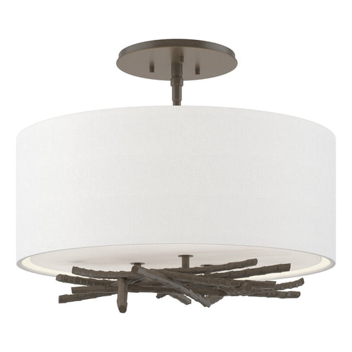 Brindille Three Light Semi-Flush Mount Dark Smoke