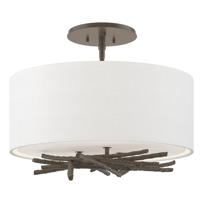 Hubbardton Forge - 127660-SKT-07-SF1505 - Three Light Semi-Flush Mount - Brindille - Dark Smoke