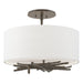 Hubbardton Forge - 127660-SKT-07-SF1505 - Three Light Semi-Flush Mount - Brindille - Dark Smoke