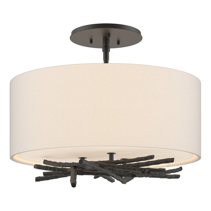Hubbardton Forge - 127660-SKT-10-SE1505 - Three Light Semi-Flush Mount - Brindille - Black
