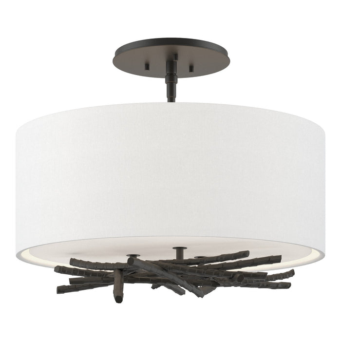 Hubbardton Forge - 127660-SKT-10-SF1505 - Three Light Semi-Flush Mount - Brindille - Black