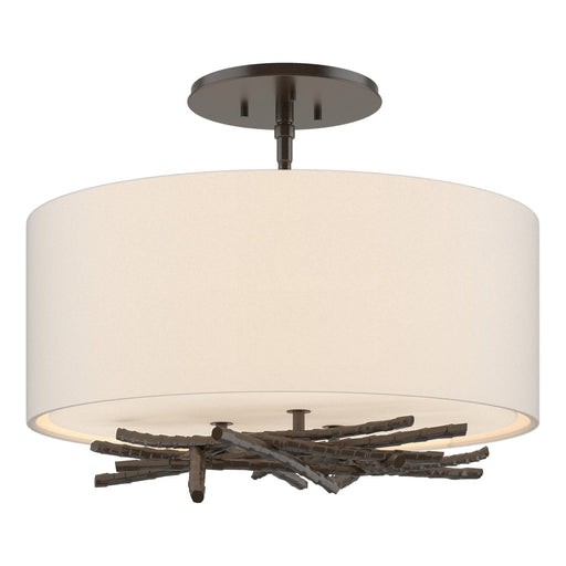Brindille Three Light Semi Flush Mount Oil Rubbed Bronze