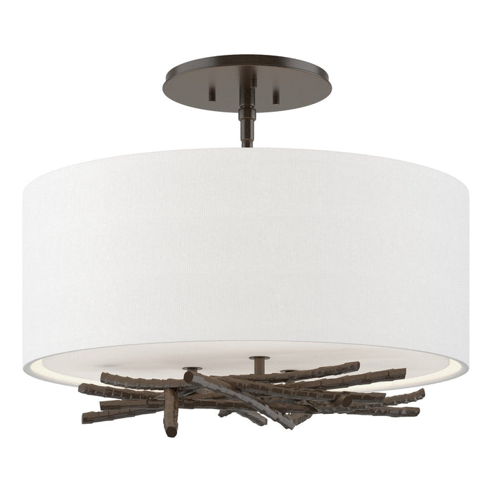 Hubbardton Forge - 127660-SKT-14-SF1505 - Three Light Semi Flush Mount - Brindille - Oil Rubbed Bronze
